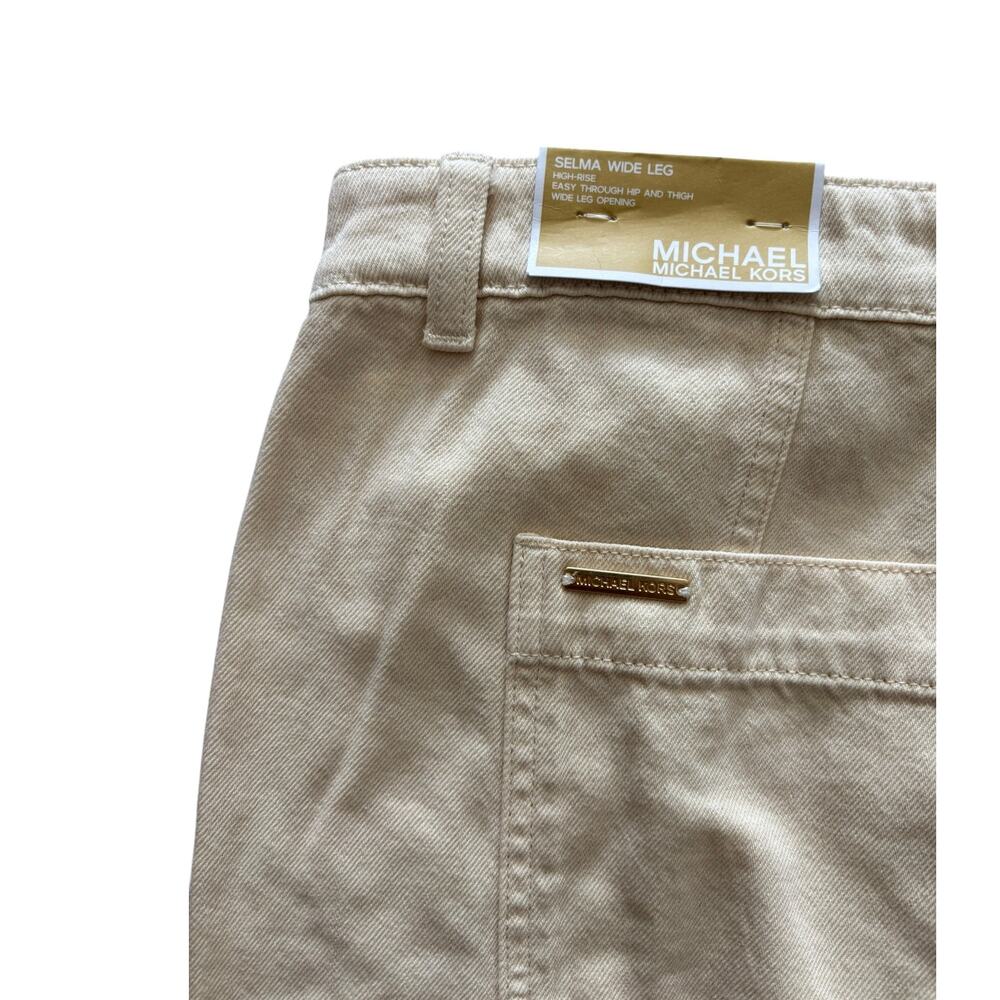 MICHAEL MICHAEL KORS SELMA WIDE LEG BONE JEANS NWT SIZE 14 100% COTTON - Picture 6 of 7